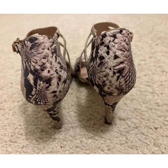 Minelli Python Leather Heeled Sandals - Picture 3 of 5